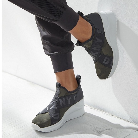 dkny leya wedge sneakers